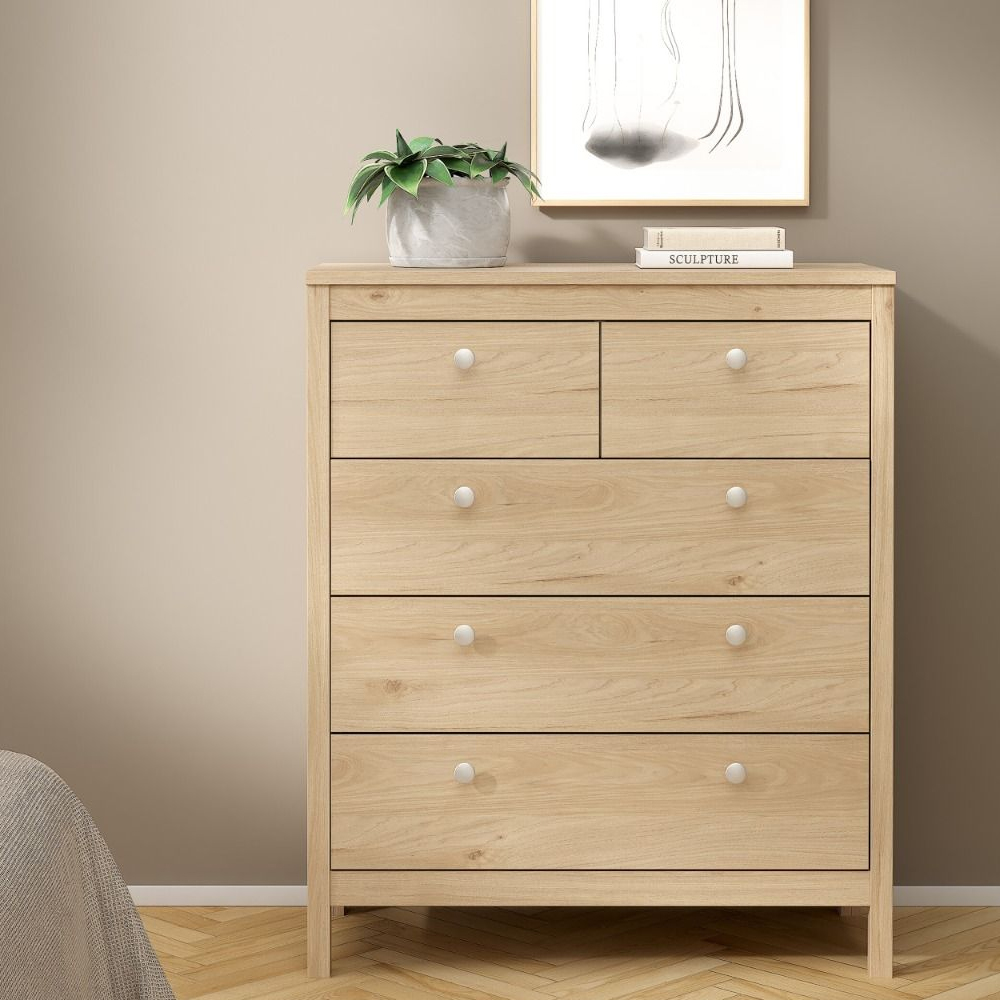 Read more about Macron wooden chest of 5 drawers in oak