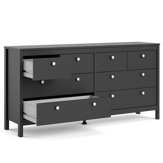 Macron Wooden Chest Of 8 Drawers In Matt Black