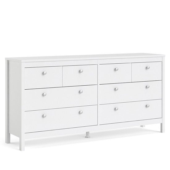 Macron Wooden Chest Of 8 Drawers In White