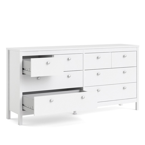 Macron Wooden Chest Of 8 Drawers In White