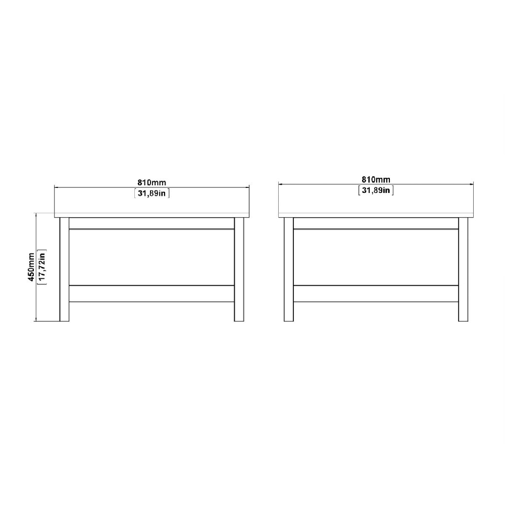 Macron Wooden Coffee Table Square In Oak