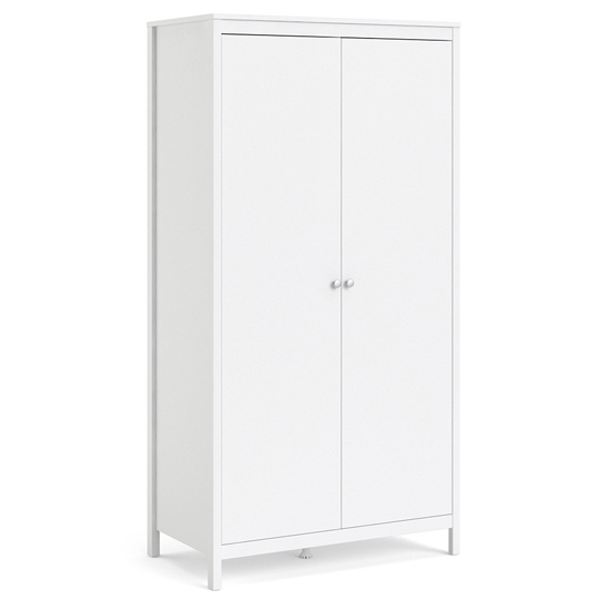 Macron Wooden Wardrobe With 2 Doors In White