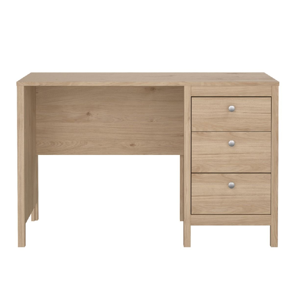 Macron Wooden Laptop Desk With 3 Drawers In Oak