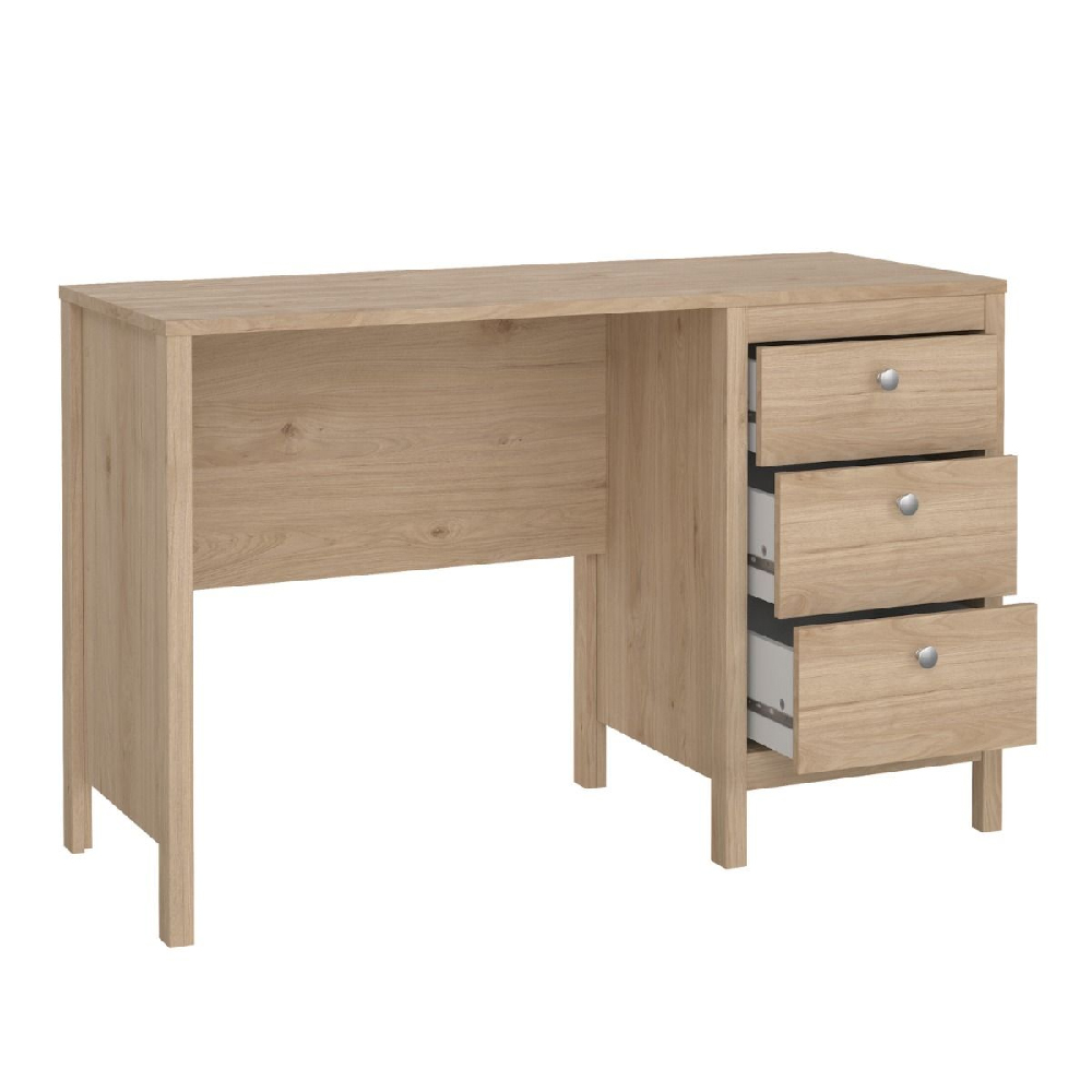 Macron Wooden Laptop Desk With 3 Drawers In Oak