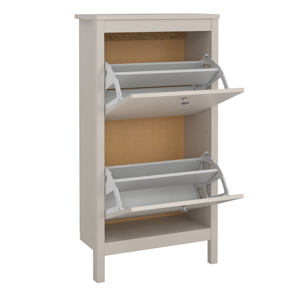Macron Wooden Shoe Cabinet With 2 Flap Doors In Cashmere