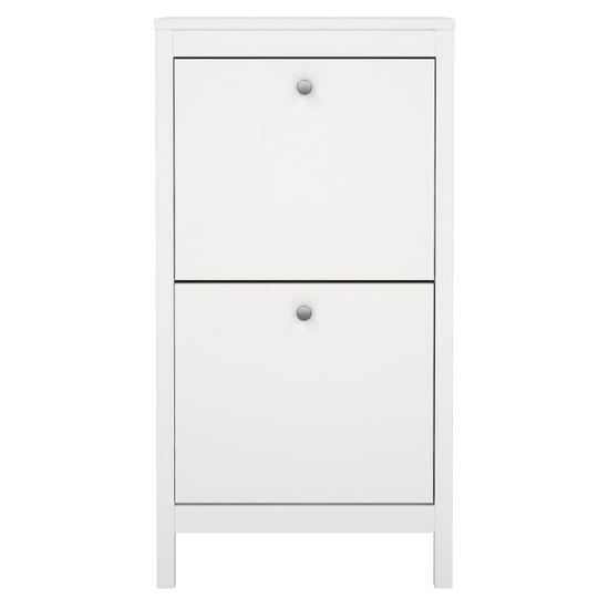 Macron Wooden Shoe Storage Cabinet With 2 Flap Doors In White