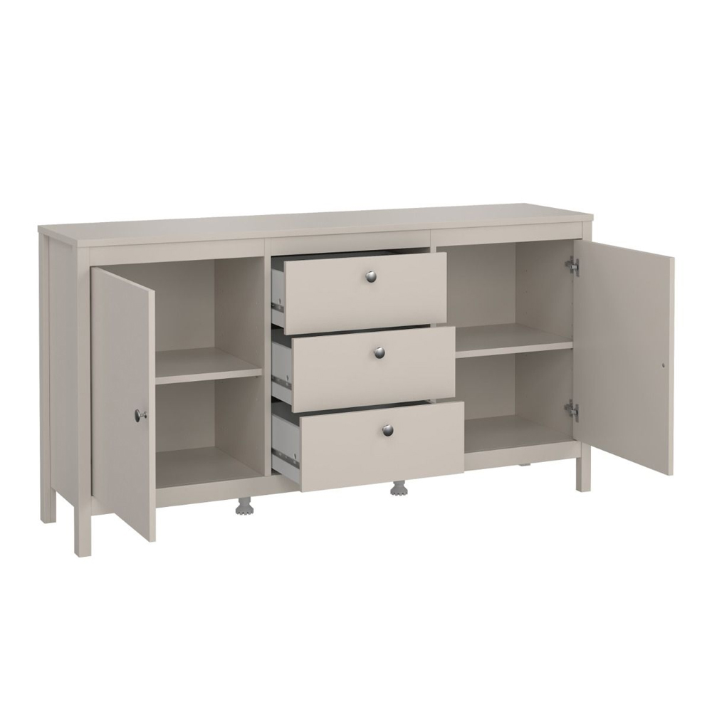 Macron Wooden Sideboard With 2 Doors 3 Drawers In Cashmere