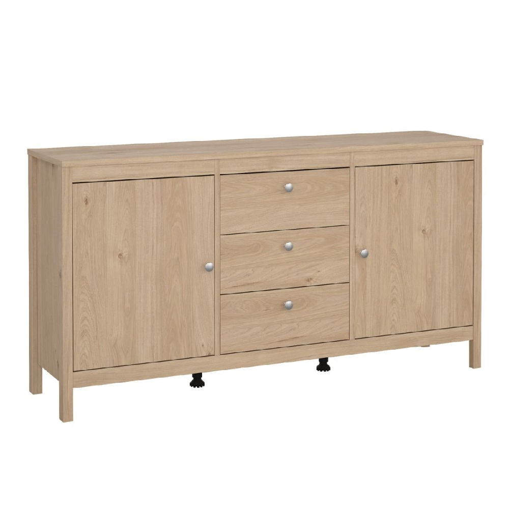 Macron Wooden Sideboard With 2 Doors 3 Drawers In Oak