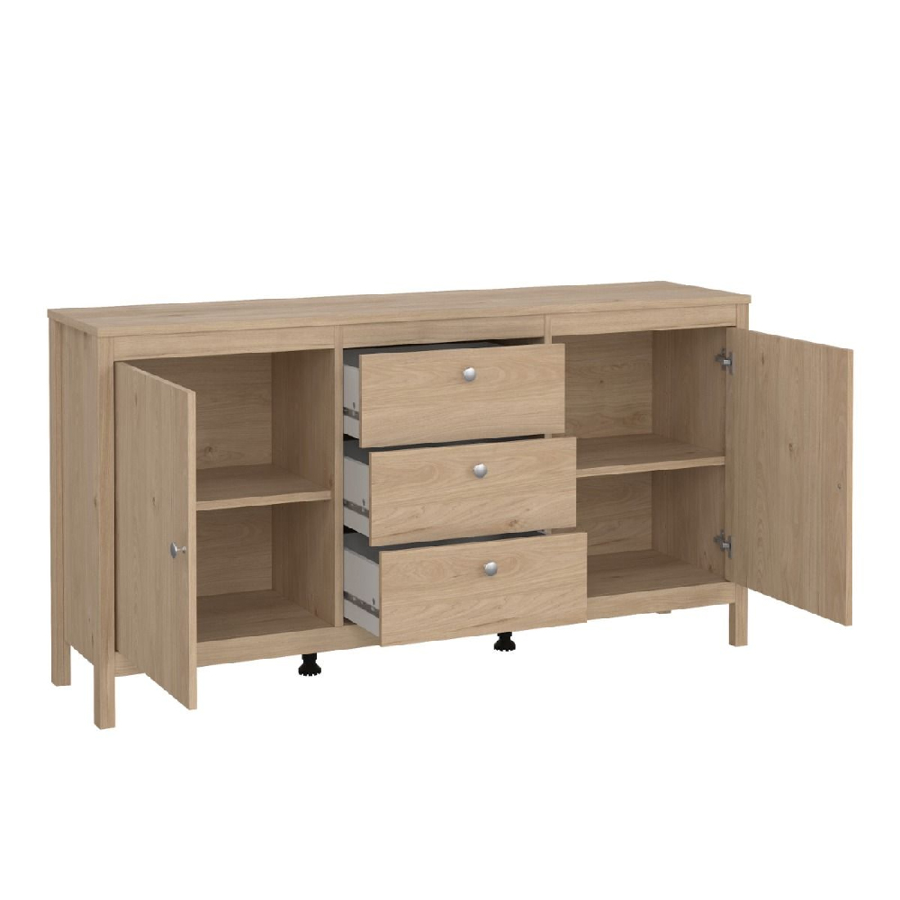 Macron Wooden Sideboard With 2 Doors 3 Drawers In Oak