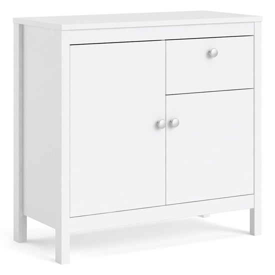 Macron Wooden Sideboard In White With 2 Doors And 1 Drawer_2