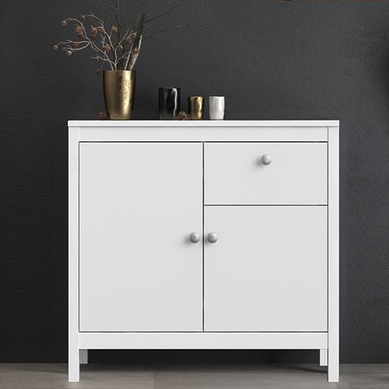 Read more about Macron wooden sideboard with 2 doors and 1 drawer in white