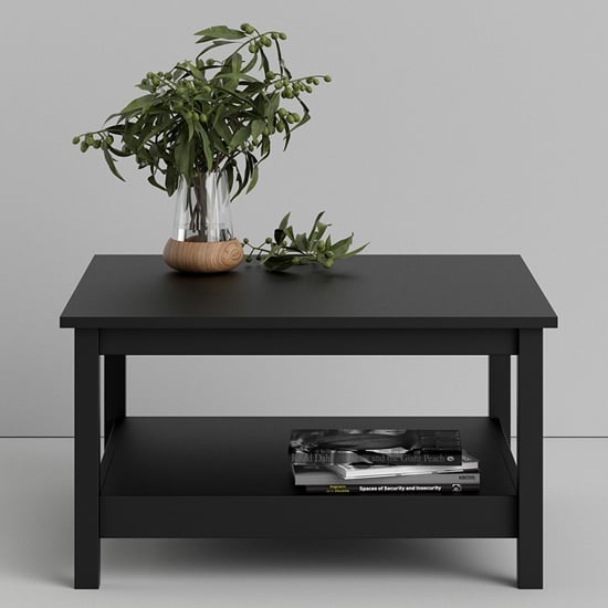 Photo of Macron wooden square coffee table in matt black