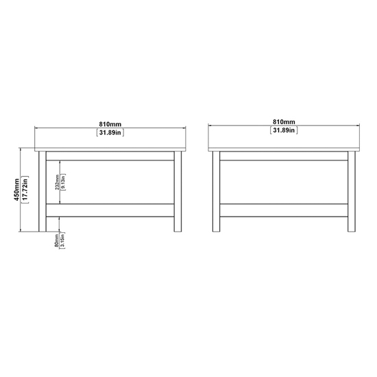 Macron Wooden Square Coffee table In White