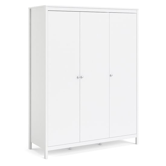Macron Wooden Wardrobe With 3 Doors In White