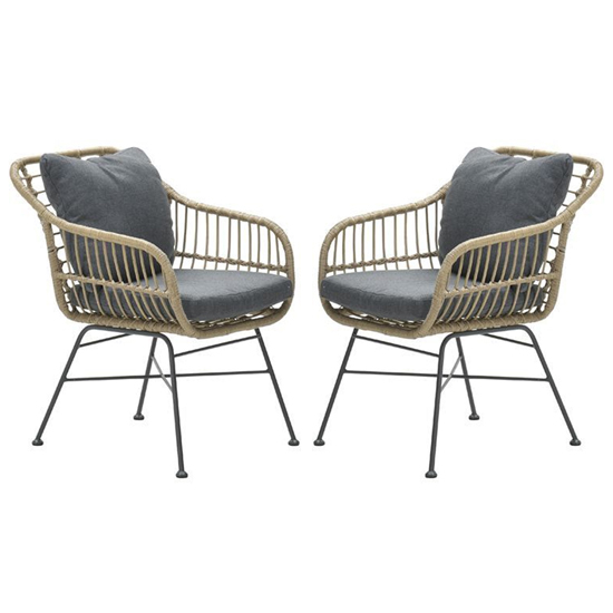 Product photograph of Macy Aluminum Frame Mystic Grey Fabric Dining Chairs In Pair from Furniture in Fashion