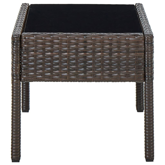 Macy Rattan Garden Coffee Table Large In Brown With Glass Top