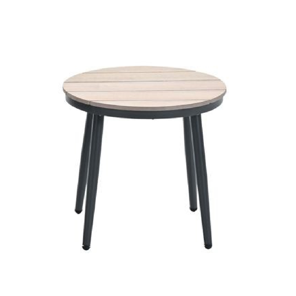 Macy Wooden Garden Round Side Table In Light Oak