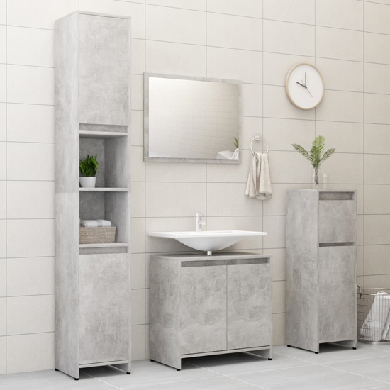 Madden Wooden Bathroom Furniture Set In Concrete Effect Furniture in