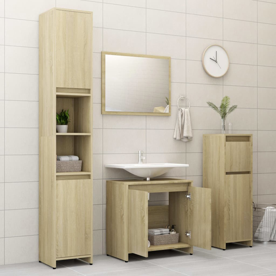 Madden Wooden Bathroom Furniture Set In Sonoma Oak_1