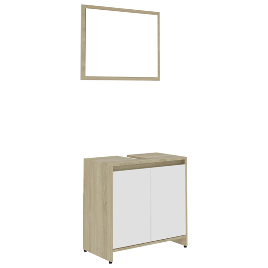 Madden Wooden Bathroom Furniture Set In White And Sonoma Oak_3