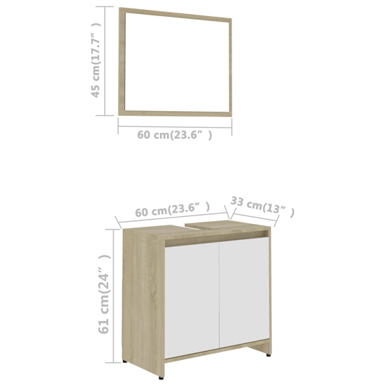 Madden Wooden Bathroom Furniture Set In White And Sonoma Oak_9