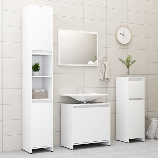 Madden Wooden Bathroom Furniture Set In White
