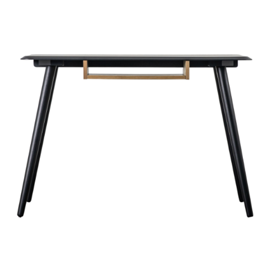 Maddux Wooden Rectangular Laptop Desk With Shelf In Black
