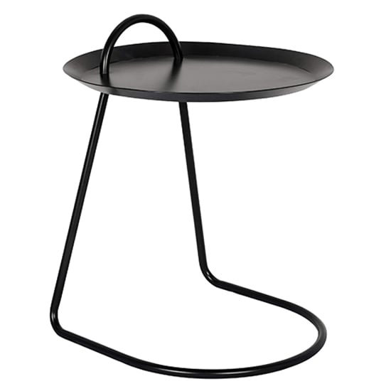 Madeleine Metal Lamp Table Round In Black