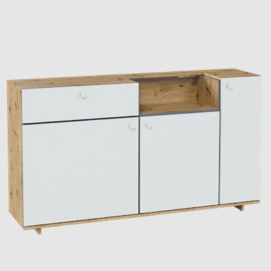 Product photograph of Madera Sideboard With 3 Doors 1 Drawer In Artisan Oak And Led from Furniture in Fashion