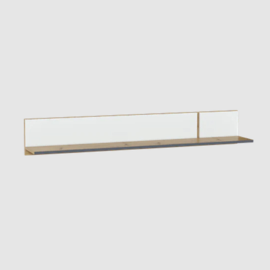 Product photograph of Madera Wooden Wall Shelf In Artisan Oak And Alpine White from Furniture in Fashion