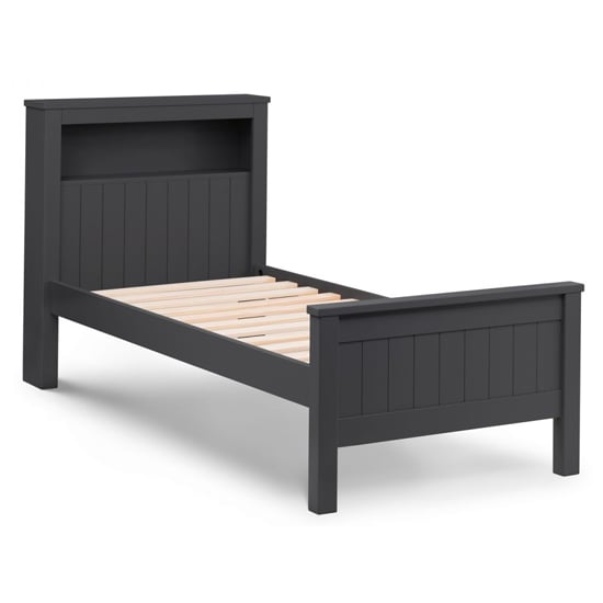 Madge Wooden Bookcase Single Bed In Anthracite_3