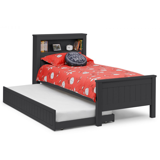 Madge Wooden Bookcase Single Bed With Underbed In Anthracite_2