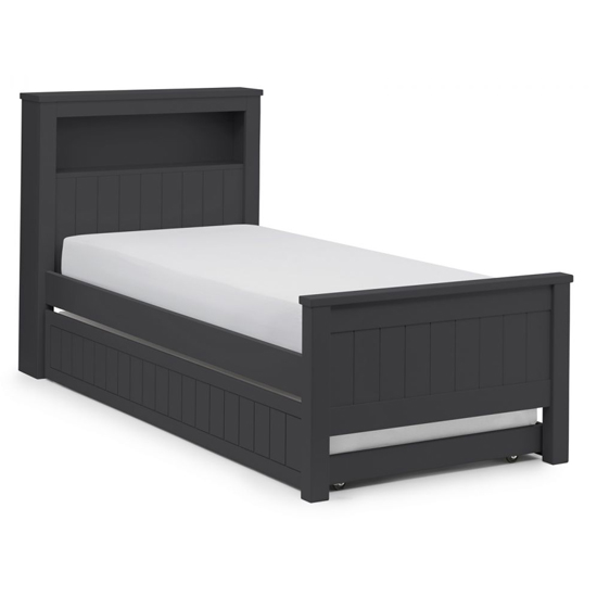 Madge Wooden Bookcase Single Bed With Underbed In Anthracite_3