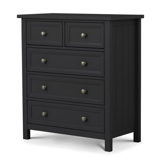 Product photograph of Madge Wooden Chest Of 5 Drawers In Anthracite from Furniture in Fashion