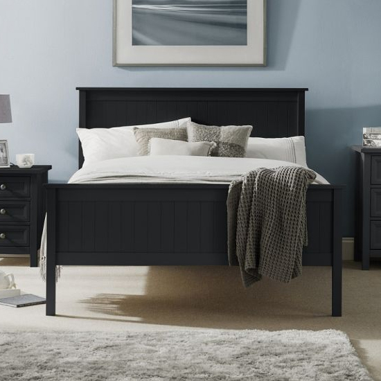 Read more about Madge wooden double bed in anthracite