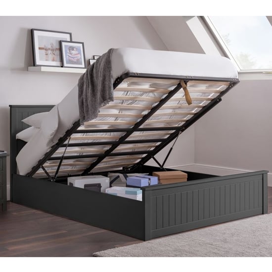 Read more about Madge wooden ottoman double bed in anthracite