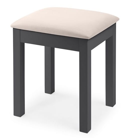 Product photograph of Madge Wooden Dressing Stool In Anthracite from Furniture in Fashion