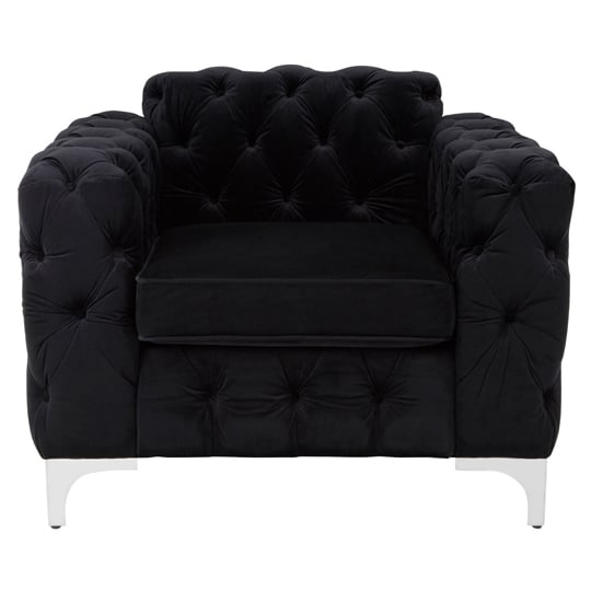 Read more about Guniibuu hard wood chesterfield lounge chaise chair in black vel