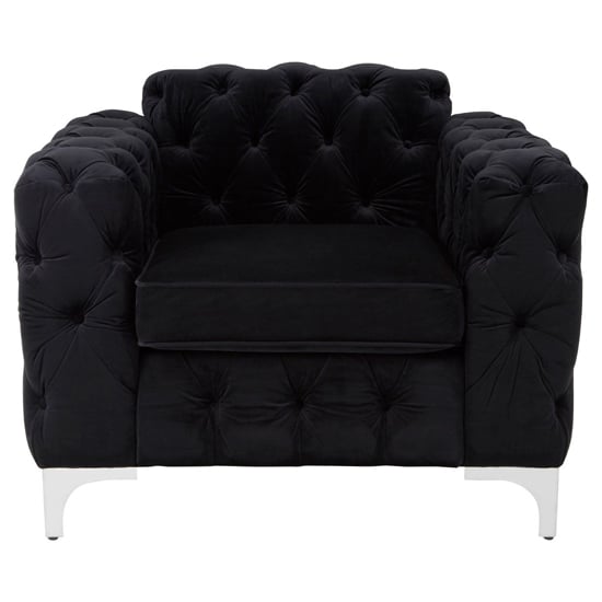 Madine Upholstered Velvet Armchair In Black