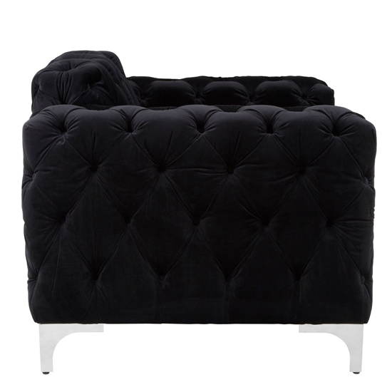 Madine Upholstered Velvet Armchair In Black