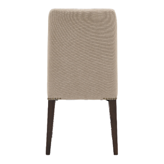 Madisen Grey Fabric Dining Chairs With Brown Legs In Pair