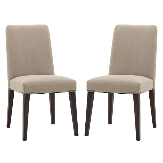Madisen Grey Fabric Dining Chairs In Pair