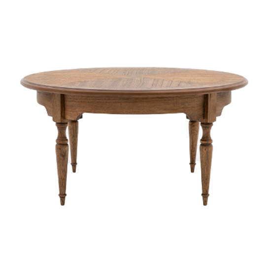 Madisen Round Wooden Coffee Table In Peroba