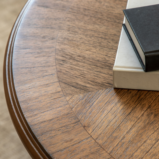 Madisen Round Wooden Coffee Table In Peroba
