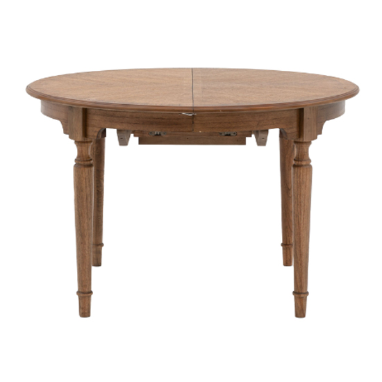 Madisen Wooden Round Extending Dining Table In Peroba