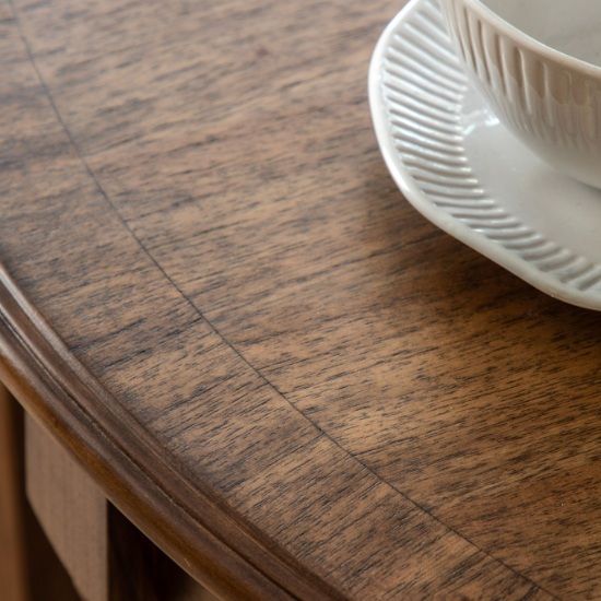 Madisen Wooden Round Extending Dining Table In Peroba