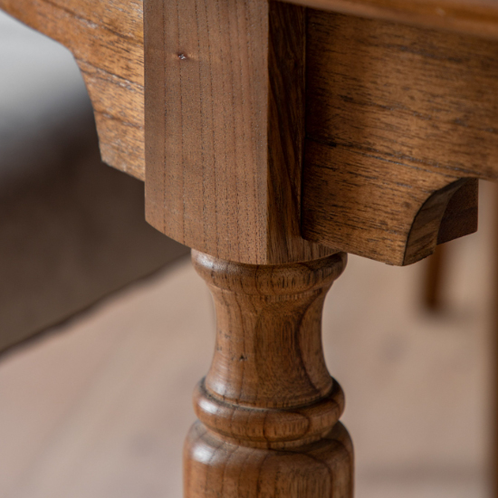 Madisen Wooden Round Extending Dining Table In Peroba