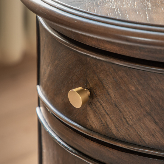 Madisen Wooden Side Table With 1 Door And 1 Drawer In Coffee