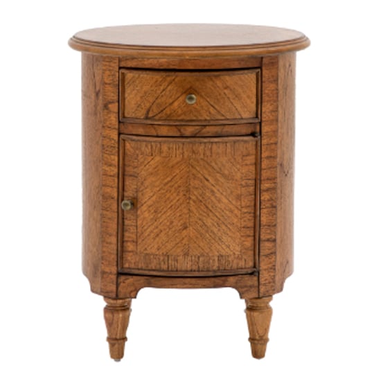 Madisen Wooden Side Table With 1 Door 1 Drawer In Peroba