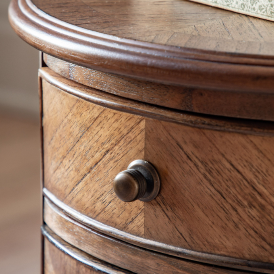 Madisen Wooden Side Table With 1 Door 1 Drawer In Peroba